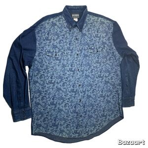 Vintage Men’s RoughRider Rodeo Denim Paisley Western Shirt